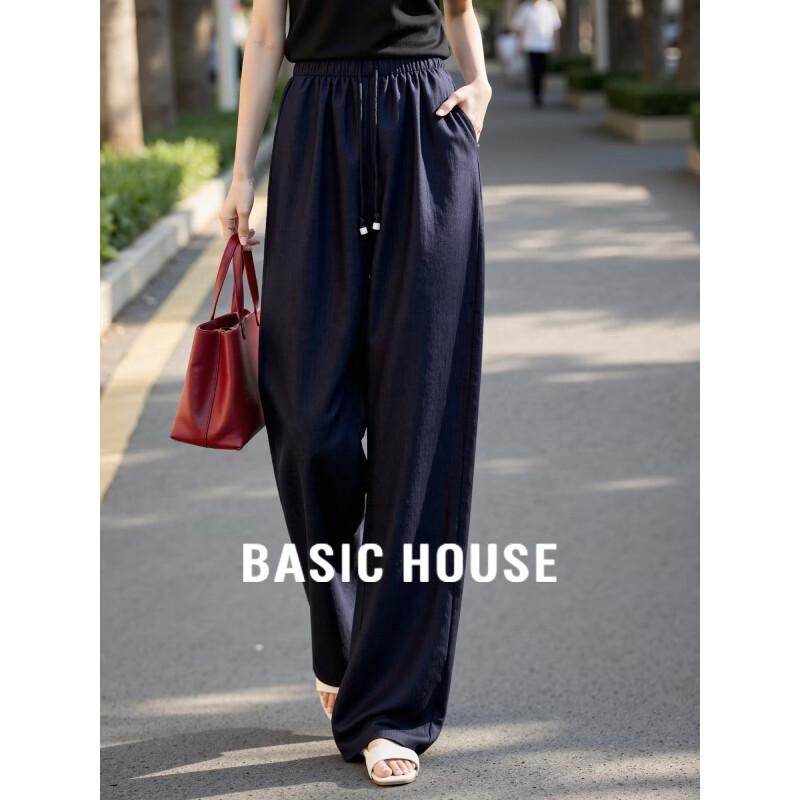 Basic House Women s High-Waist Straight Wide-Leg Pants XL