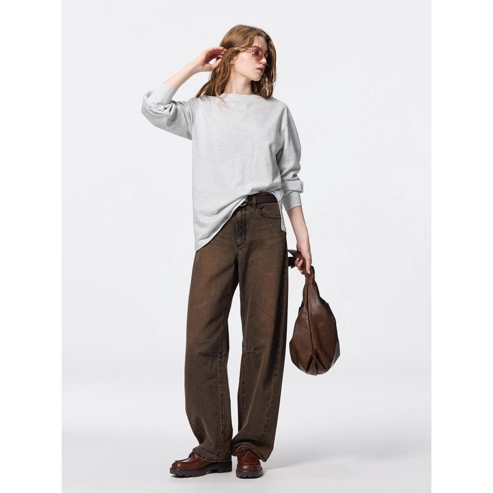 Gu By Uniqlo LighT SweaT Oversized T  Long Sleeve 