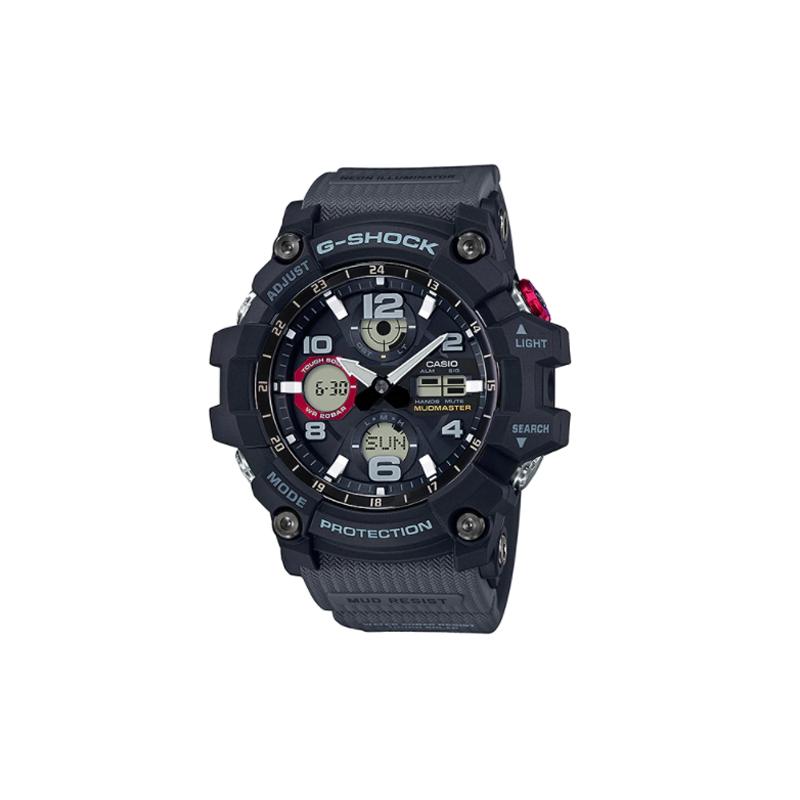 Casio G-SHOCK Popular Large Dial Super Anti-mud, Dustproof and Waterproof Sports Watch Resin Solar Quartz Movement Resin Strap Japanese GSG-100-1A8 чёрный