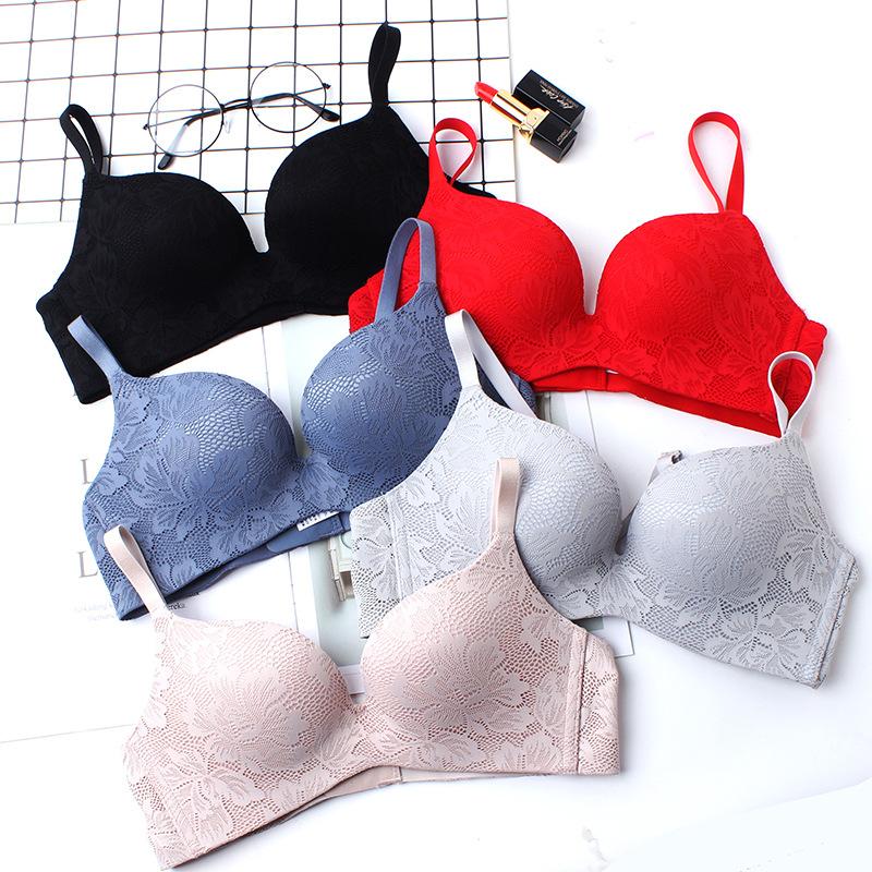 Wholesale by the manufacturer, the new steel-free rim-free bra, lace lace, women's gathering underwear is comfortable