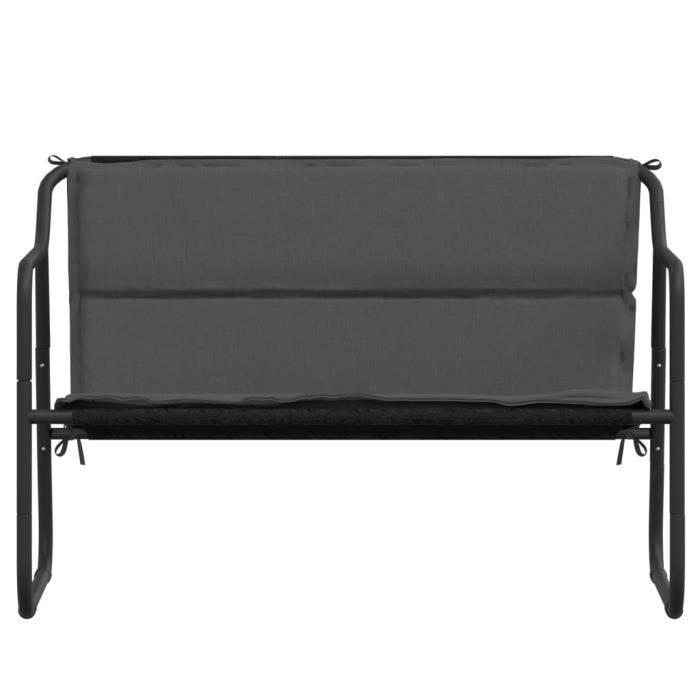 VidaXL Banc de jardin à 2 places avec coussin anthracite acier 364106