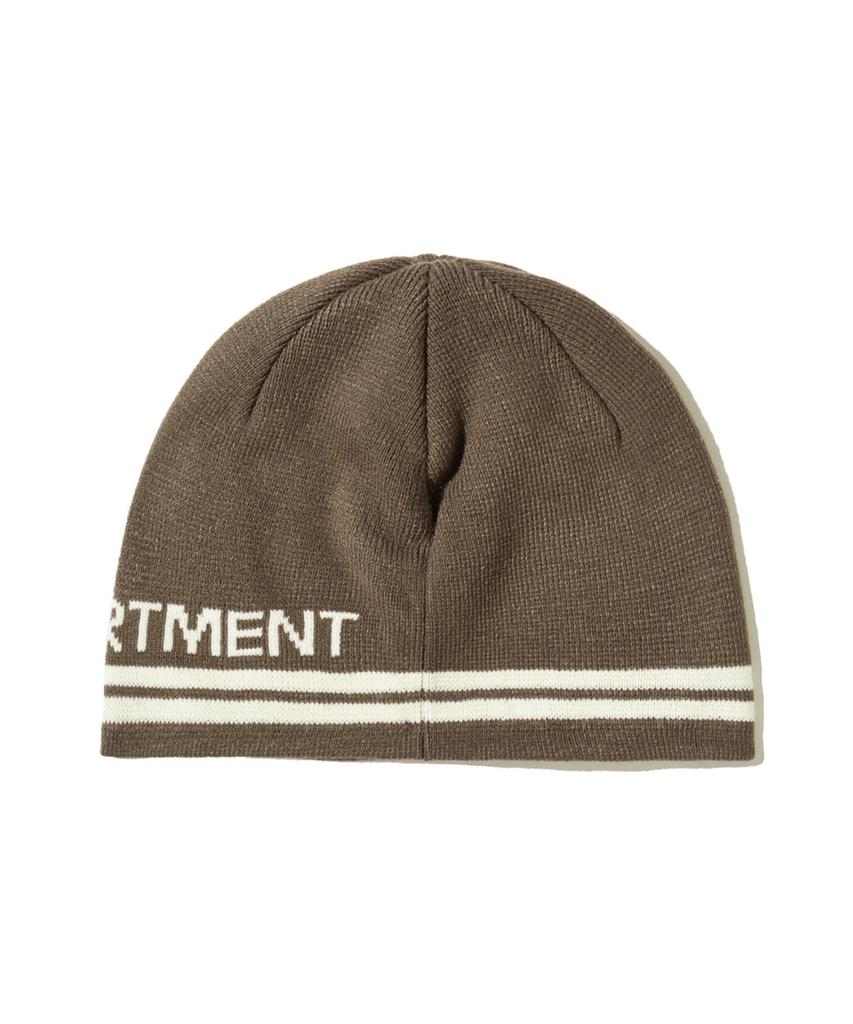 PHYSICAL DEPARTMENT Logo Jacquard Knit Beanie Brown