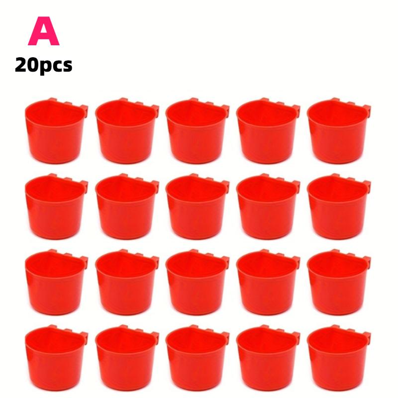 

20pcs Plastic Bird Feeding Water Bowl Hangable Feeding Drinking Tray for Poultry Quail Geese Etc. Aviculture Bird Feeder Drinker