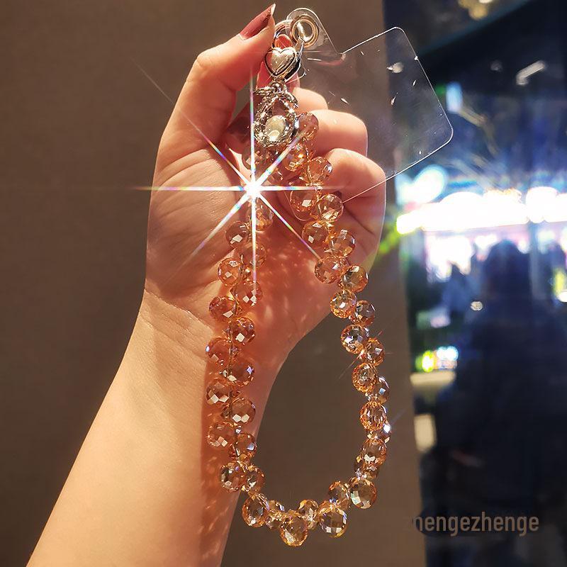 Elegant Women's Crystal Water Drop Beaded Phone Wrist Lanyard