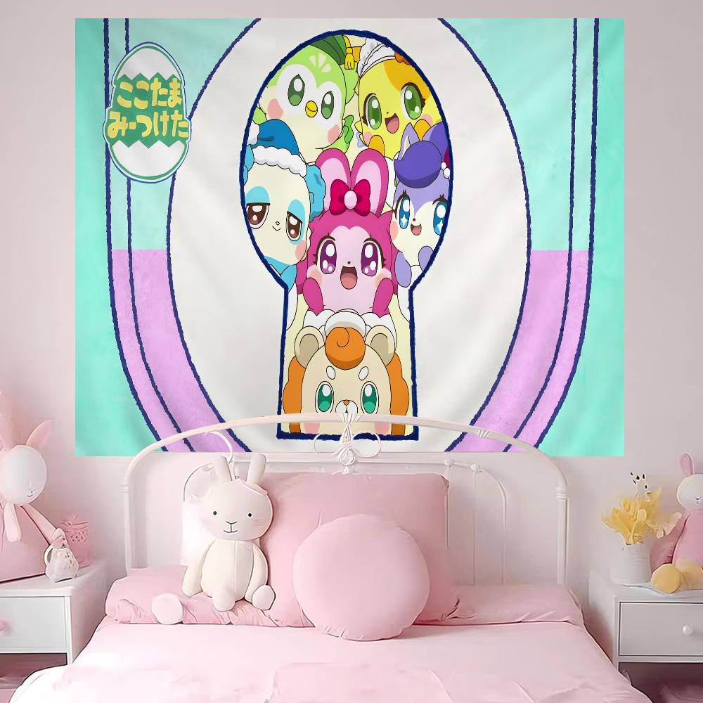 Cocotama Anime Cartoon Tapestry Art Science Fiction Room Home Decor Wall Hanging Home Decor