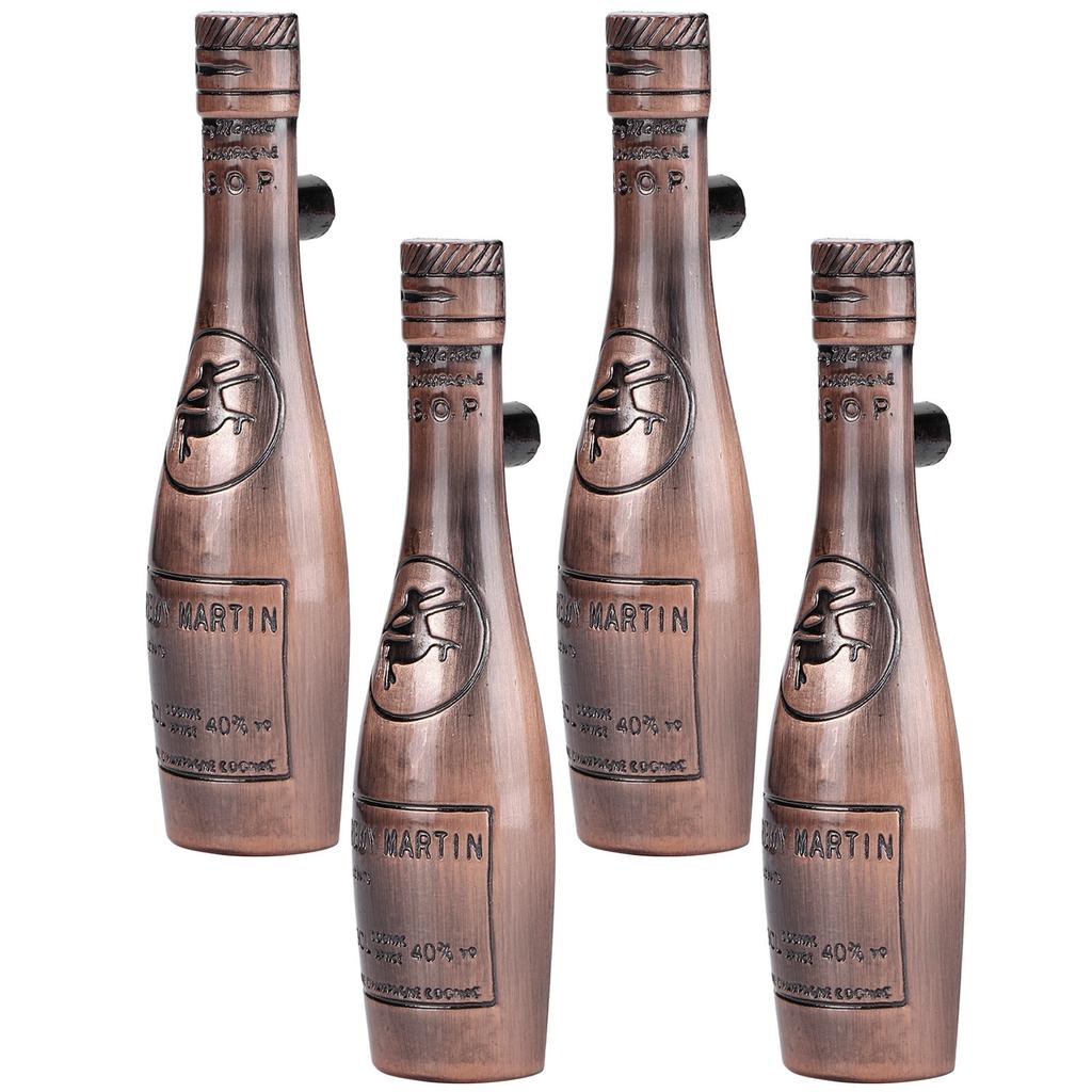 4 Set Dörrhandtag Retro Zinklegering Vinflaska Form Skåp Skåp Lådhandtag Antikt