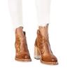 Female Ankle Boots Leather Women's Shoes Low Heel Cool Embroidered Soft Short Boots Party Ladies Footwear