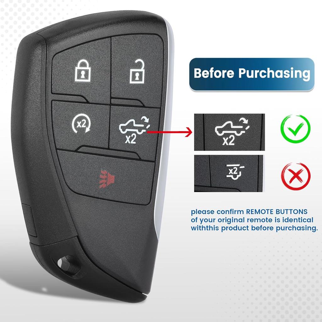 Keyecu Replacement Smart Remote Car Key Fob for GMC Sierra 1500 2500 3500 -2024 YG0G21TB2 13548437 13548440 433MHz 5Buttons