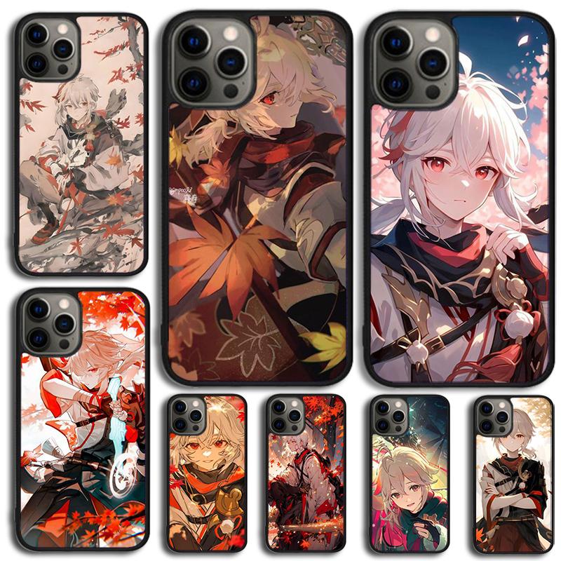 Genshin Impact Kaedehara Kazuha Leaf Phone Case For iPhone 17 Air 15 16e 14 13 Pro Max Coque 12 11 Pro Max PLUS Cover