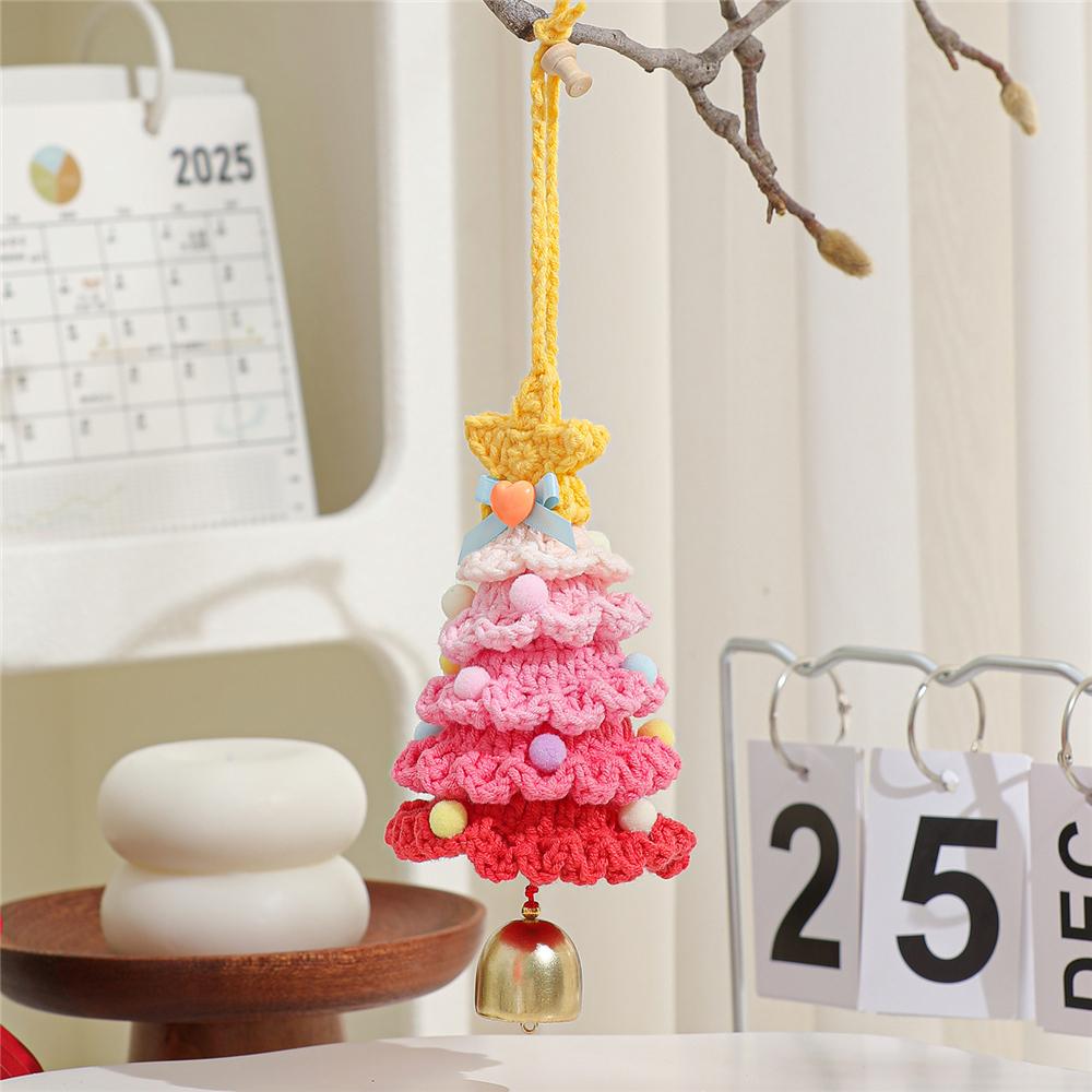 

Подвеска-шарм на елку, вязаная елка с колокольчиком, подвеска на дверь, украшение для автомобиля, Navidad, домашние украшения, новогодний подарок 01