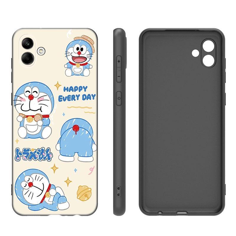 Cartoon Anime Doraemon Phone Case For Samsung Galaxy A01 A03 Core A04 E A02 A05 A10 A20 A21 A30 A50 S A6 A8 Plus A7 Black Cover