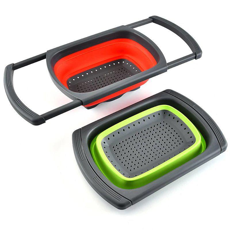 Collapsible Colander With Extendable Handles Colander Strainer Over The Sink Vegetable Fruit Colanders Strainers