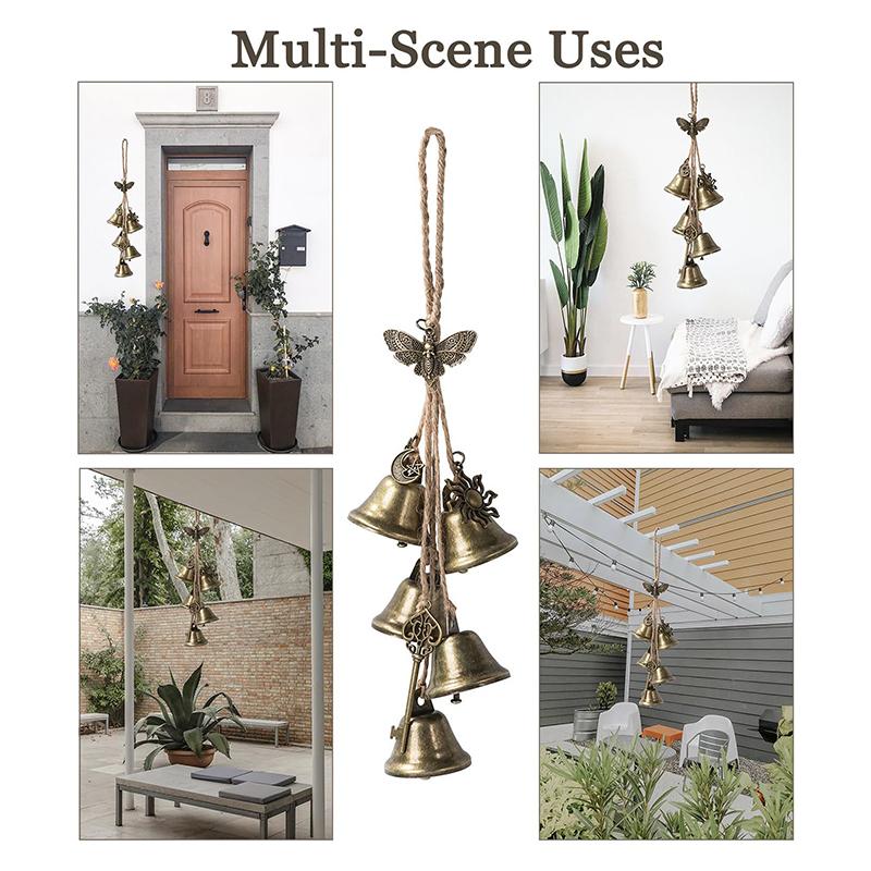 Witch Bell For Door Knob For Protection Brass Bell Hanging Witchcraft Wicca Supplies Wreath Handmade Witch Bell