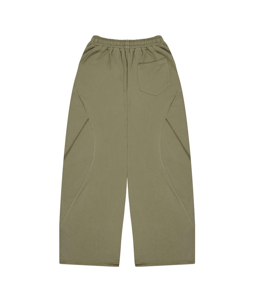 STANDARDERROR [All Seasons Or Fleece-Lined] 87-Stan278 Curved Back Pintuck Wide Loose Fit Sweatpants (4 Colors)