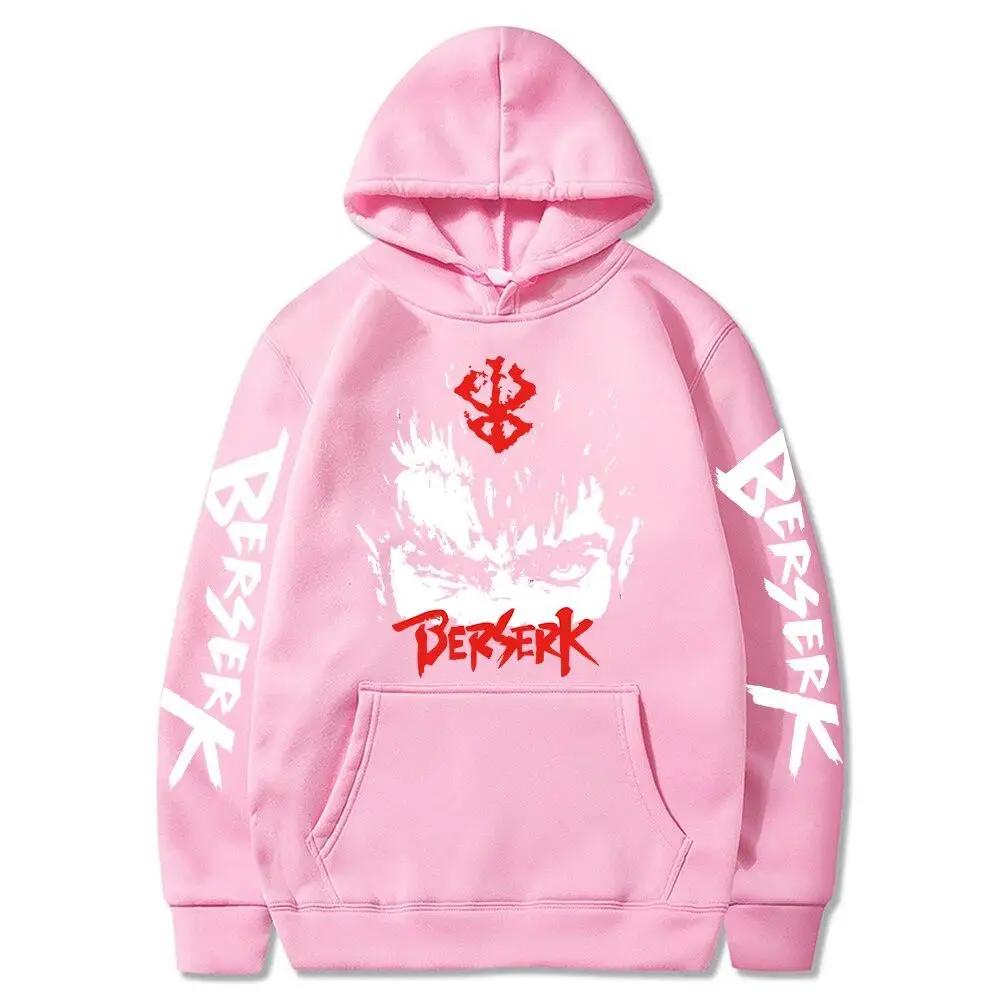 Japan Anime Berserk Guts Hoodies Fashion Black And White Manga Streetwear Winter Oversized Women Long Sleeve Sweatshirt