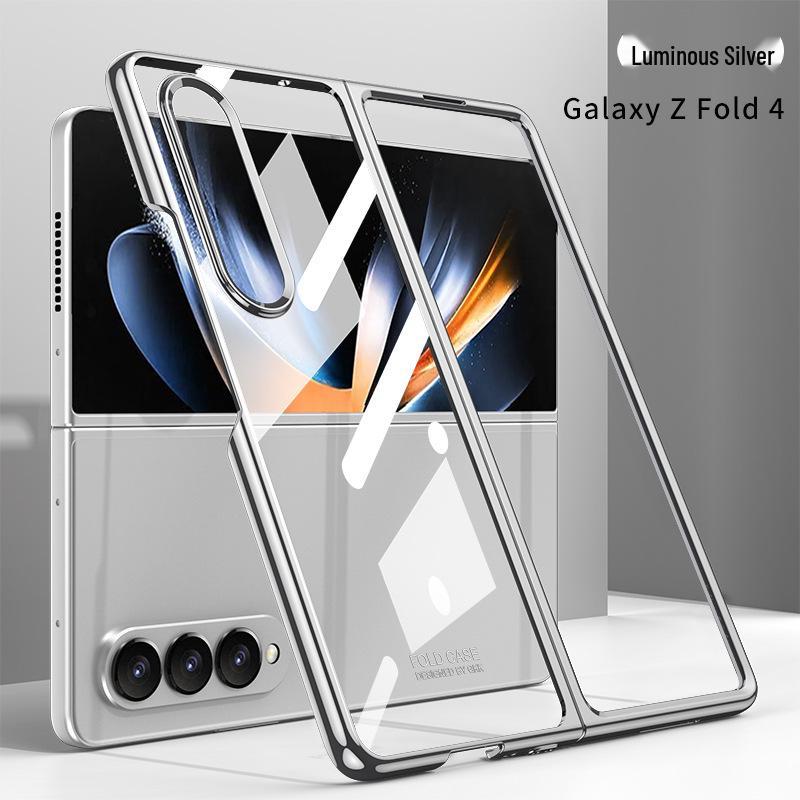 Samsung Fold4 Electroplated Phantom Transparent PC Hard Shell Case - Solid Color, Foldable Protection