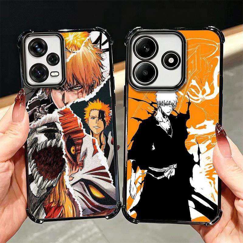 Bleach Kurosaki Ichigo Soft Phone Case For Xiaomi Redmi Note 14 15 Pro Plus 13 12 11S 11T 5G 10 9S 9 Plating Anti-Fall Fundas
