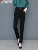 Woodpecker Autumn Women's High Waist Straight-Leg Draped Suit Pants
