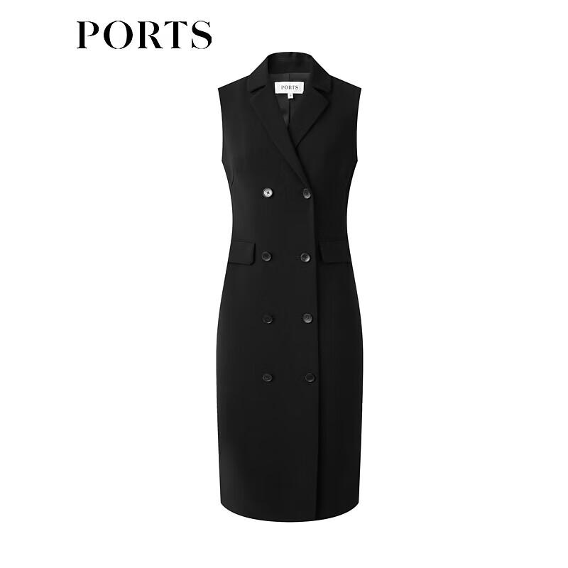 Ports Women's Elegant Double-Breasted Sleeveless Midi Dress