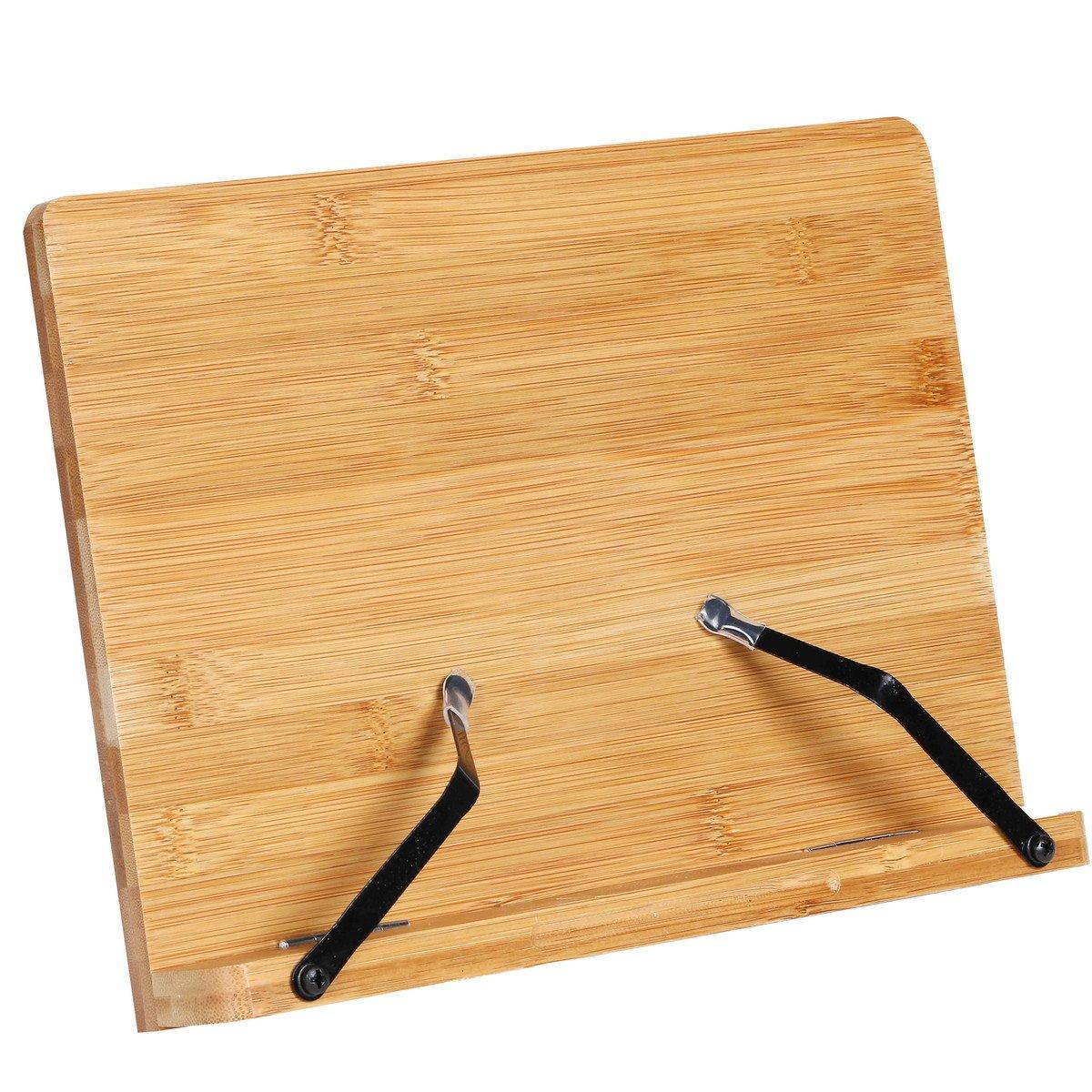 Four Piece Wooden Wide for and Exams Bookstand, Bookstand, iPad/Computer Stand, Reading, Studying, коричневый