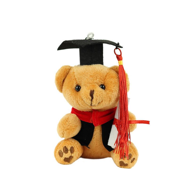 Adorable Graduation Teddy Bear Plush Toy With Glasses And Short Plush Material