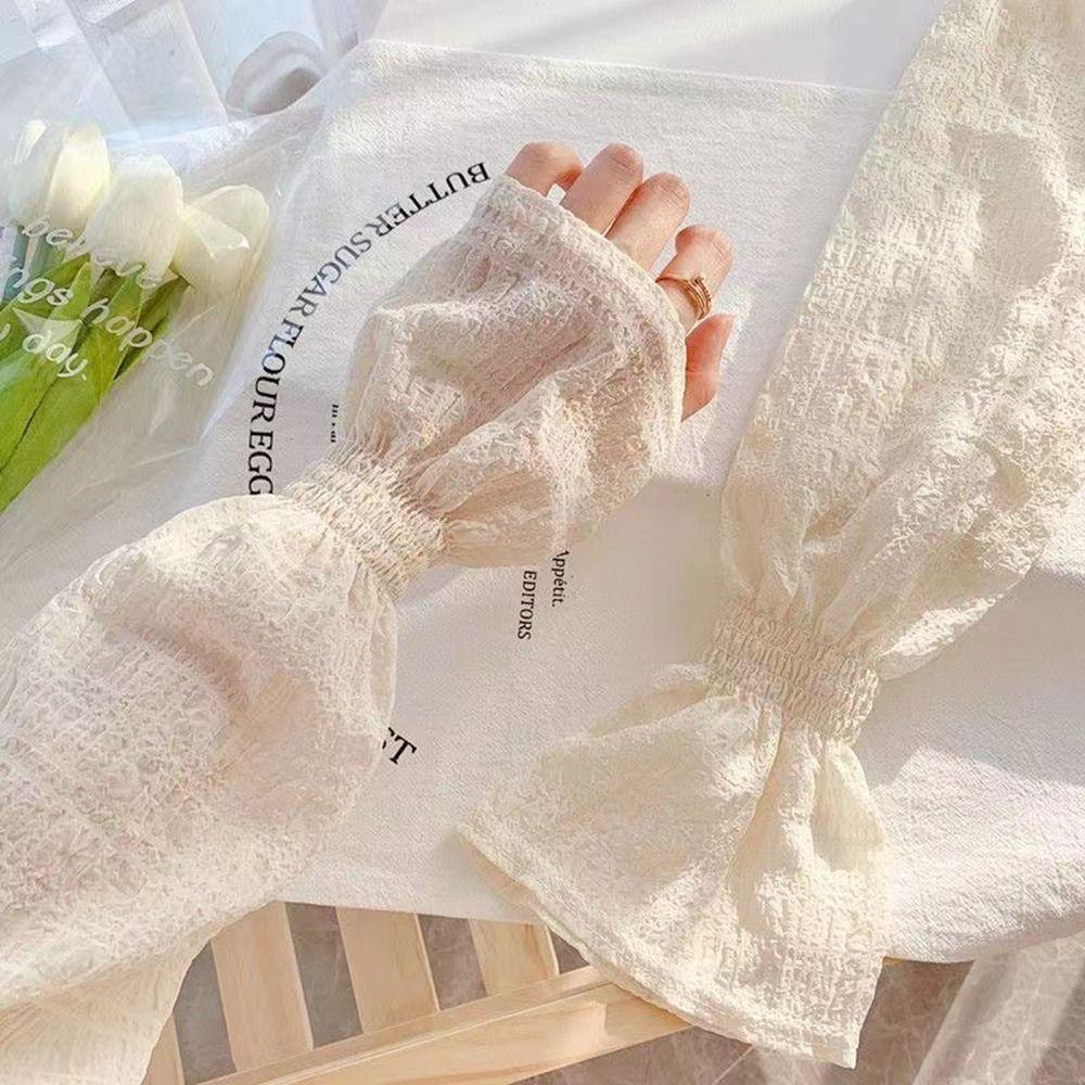 For Women Driving Bubble UV Protection Sunscreen Sleeves Chiffon Sleeve Cooling Sleeves Arm Sleeves