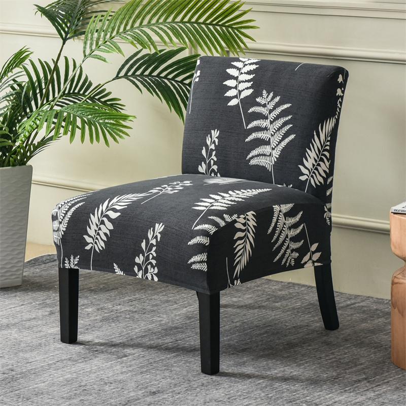 Accent Armless Chair Cover Geometric Print Single Sofa Stool Slipcover Nordic Stretch Chair Covers Elastic Couch Protector Cover