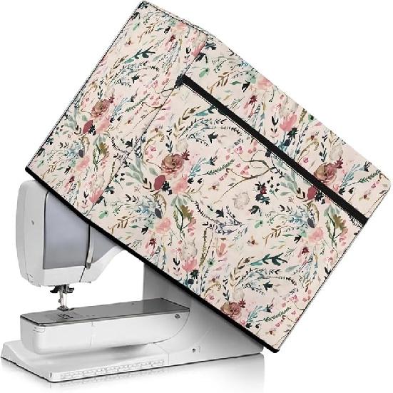 

Vintage Floral Sewing Machine Dust Cover with Storage Pockets - Durable Protective Cover Compatible with Most Standard Machines and Accessories Vintage Floral