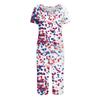 2-teilige Sets für Damen Kurzarm-Oberteil und Hose mit Taschen Sport Weiche Print-Sets