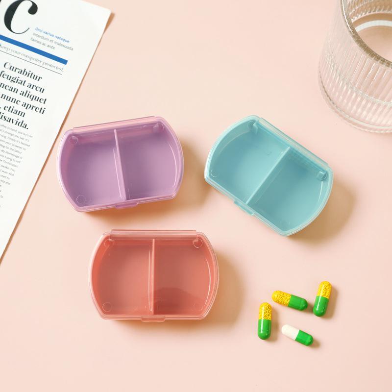 Portable Colorful 2-Compartment Pill Organizer Box