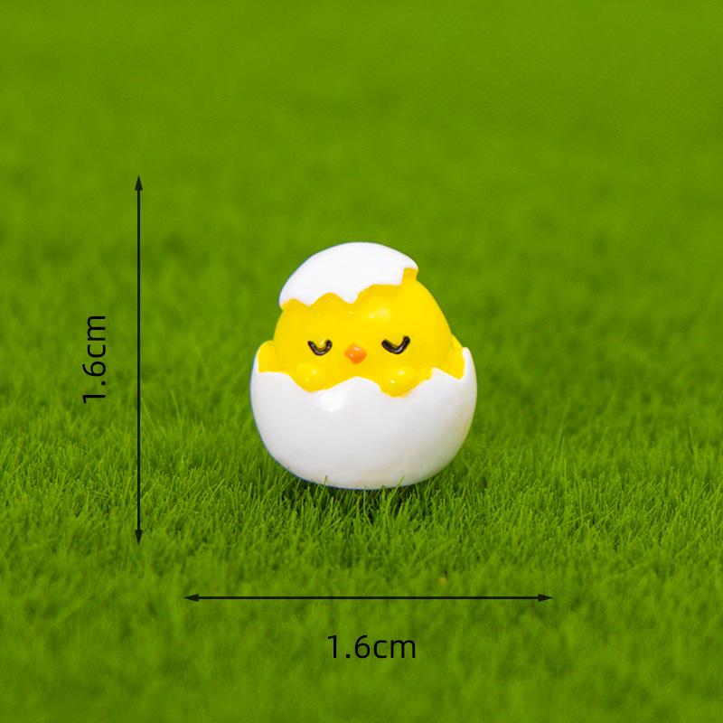 Cartoon Cute Eggshell Chicken Gardening Trinket Mini Yellow Chicken Resin Handicraft