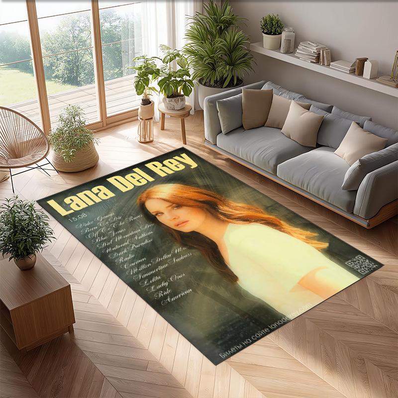 Soft Crystal Velvet Floor Rug,Lana Del Rey Anti Slip Decorative Carpet, Plush Area Mat For Indoor Home Decoration
