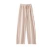 Women's 100% Pure Wool Wide Leg Knitted Pants - High Waist, Thickened, Casual, Long, Autumn/Winter Wear, Cashmere, Straight Leg.