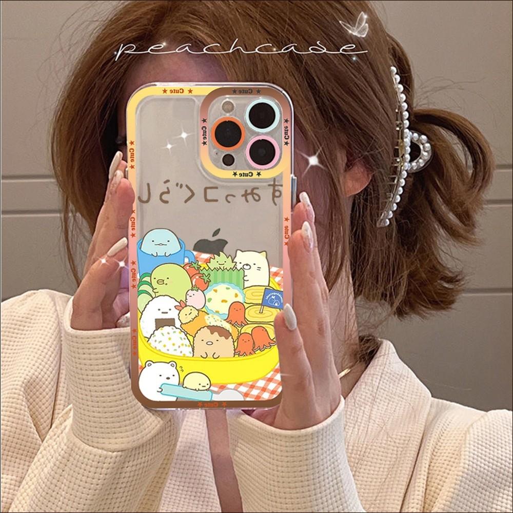 Custodia per telefono Kawaii sumikko gurashi per iPhone 13 14 Pro Max XS XR 12 11 Pro 13 Mini 6 7 8 Plus Copertura posteriore morbida trasparente
