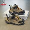 Babudou Kids' Waterproof Leather Sneakers - Autumn/Winter Fleece-lined for Boys and Girls