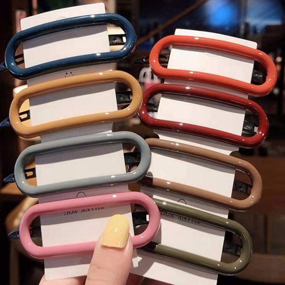 

Sweet Cute Oval Shape Resin Candy Color Girl Duckbill Clip Headwear Hair Clips Hairpin
