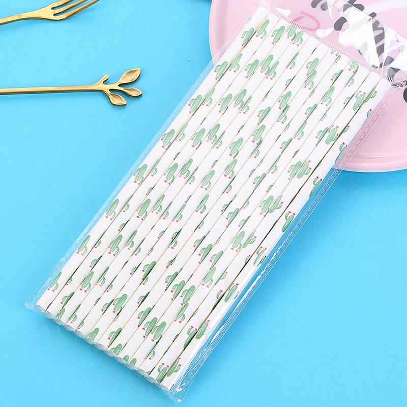 25Pcs Coconut Tree/Turtle Leaf /Cactus Drink Juice Paper Straws Children Birthday Party Decorations