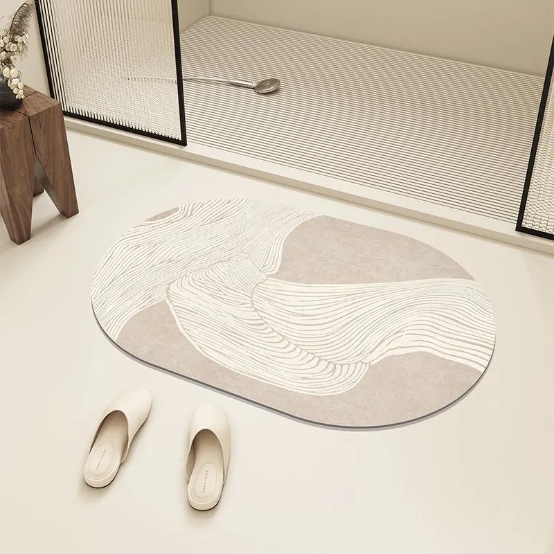 Super Absorbent Diatom Mud Floor Mat Soft Bath Carpet Quick Dry Home Entrance Doormat Non Slip Bathroom Foot Mats Toilet Rugs