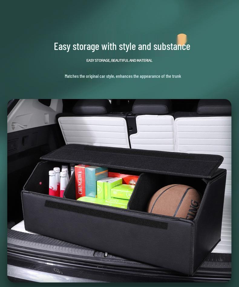Leather Car Trunk Storage Organizer Box