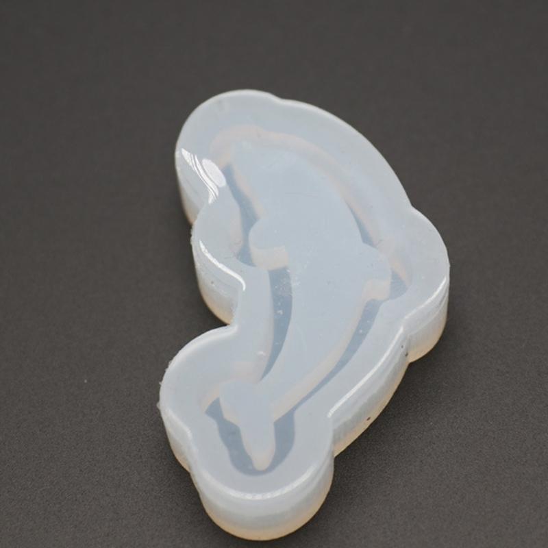 Quicksand Resin Casting Molds Dolphin Shape Resin Art Shaker Mold Crystal Silicone Pendant Molds DIY Keychain Earring
