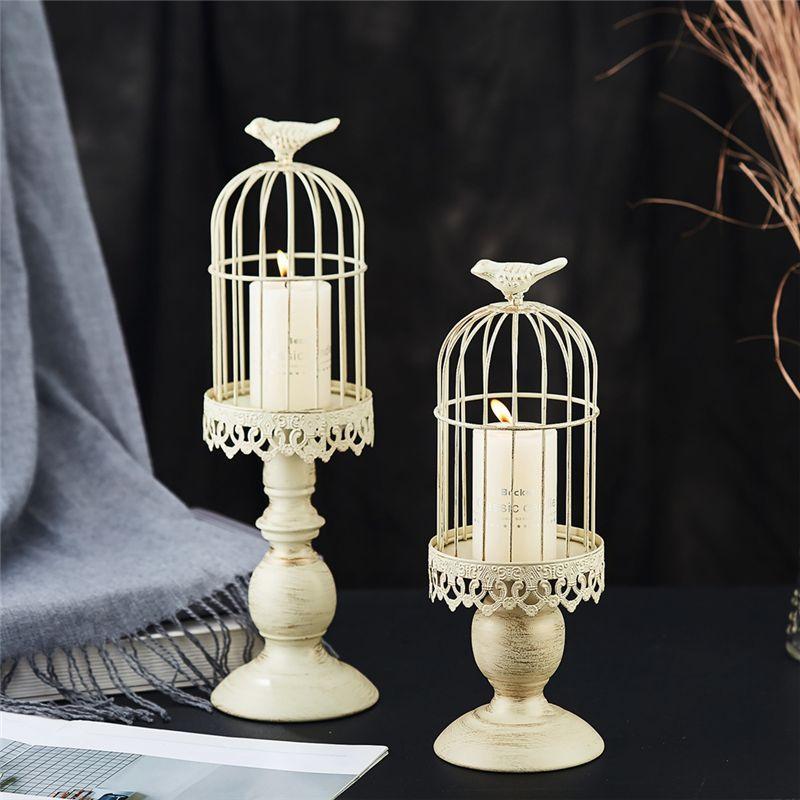 M-Modern-2PCS Metal Iron Art Candlestick Metal Iron Art Candlestick Wedding Party Home Tables Centerpieces Decoration Gold