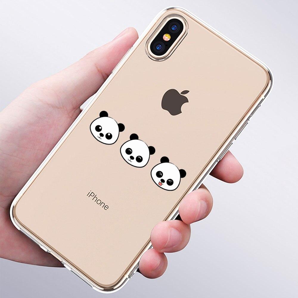 Luxury Soft Silicone Phone Case Cute Panda Bear China for Apple iPhone 11 Pro XS Max X XR 6 6S 7 8 Plus 5 5S SE Fashion Cover