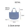 Portable Women's Bento Handbags Simple Plaid Ladies Small Tote Purse Shoulder Bags Retro Female Cloth Reusable Shopping Bag