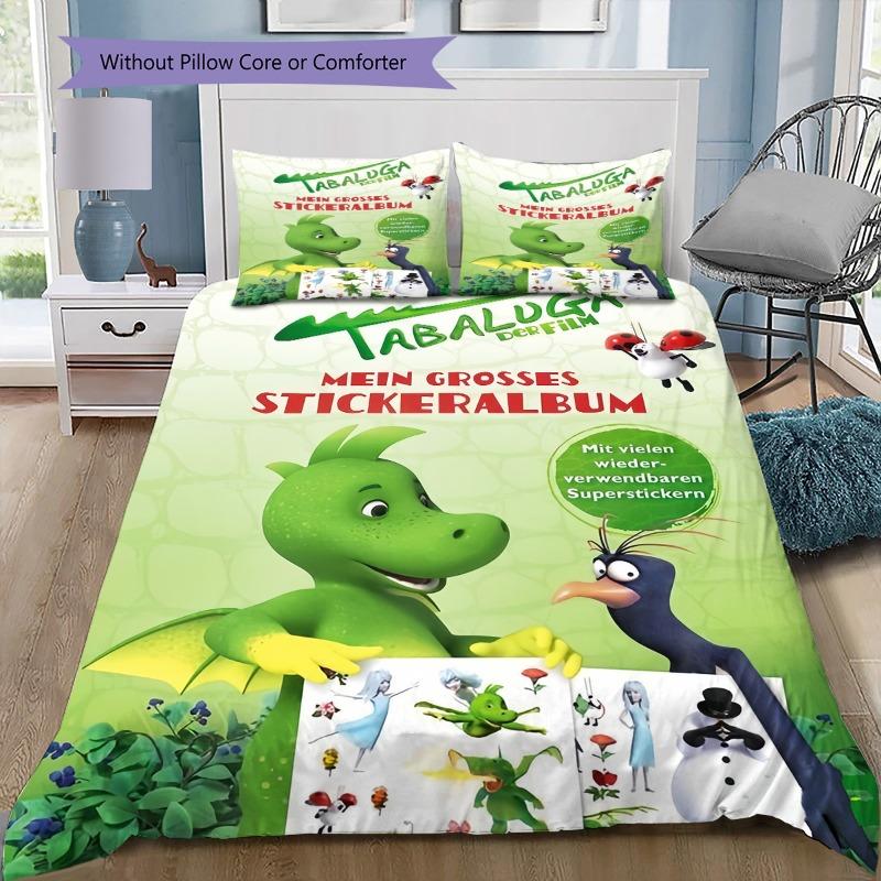 Tabaluga Der Film Druck Bettwäsche-Set Mit Kissenbezug Kinder Bettwäsche-Set Schlafzimmer Dekoration Geschenk Ohne Bettdecke 135x200cm