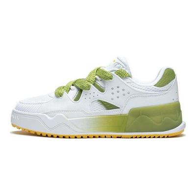 Li Ning CF Su Series Flash Star 2.0 Durable Lightweight Low Top Skate Shoes Women Skate Shoes White Green AGLT088-3