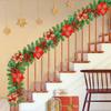 Christmas Garland with Red Flower, Balls, Berries, Snowy Pine Artificial Garland for Indoor Outdoor Home Fireplace Decoration