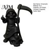 Schwarz Weiß Skulptur 3D Gedruckte Niedliche Sensenmann Figur, Skelett Kleine Statue mit Gotischem Schreibtisch Ornament Sense & Totenkopf Basis, Lustiges Halloween