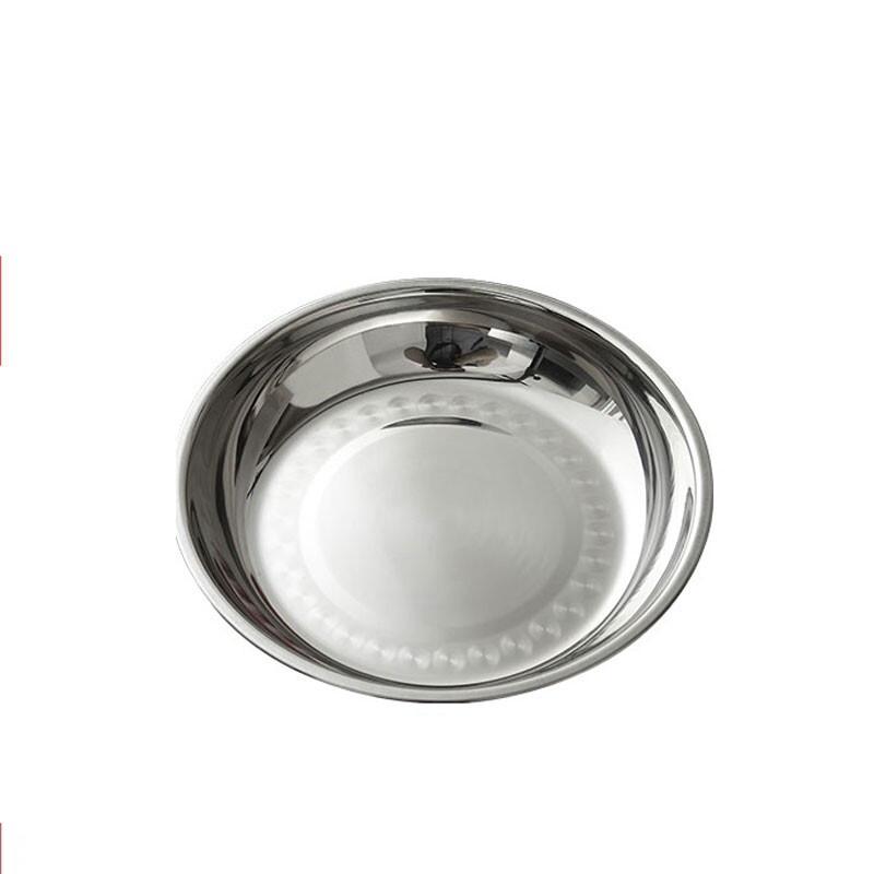 Homeglen 22cm Round Stainless Steel Deep Plate