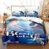 Cool Soft Pastel Cherry Blossom School Girls Sketch Bedding Set Duvet Cover + 2 Pillowcases Muted Pink Neutral Bedroom Decor