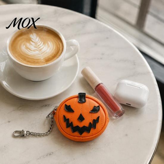 Mała Dynia Portmonetka Mini Portfel Breloczek, Halloweenowa Torebka Portfel Zawieszka, Sztuczna Odpinana Wisząca na Plecaki Skórzany Uchwyt na Monety Karty,